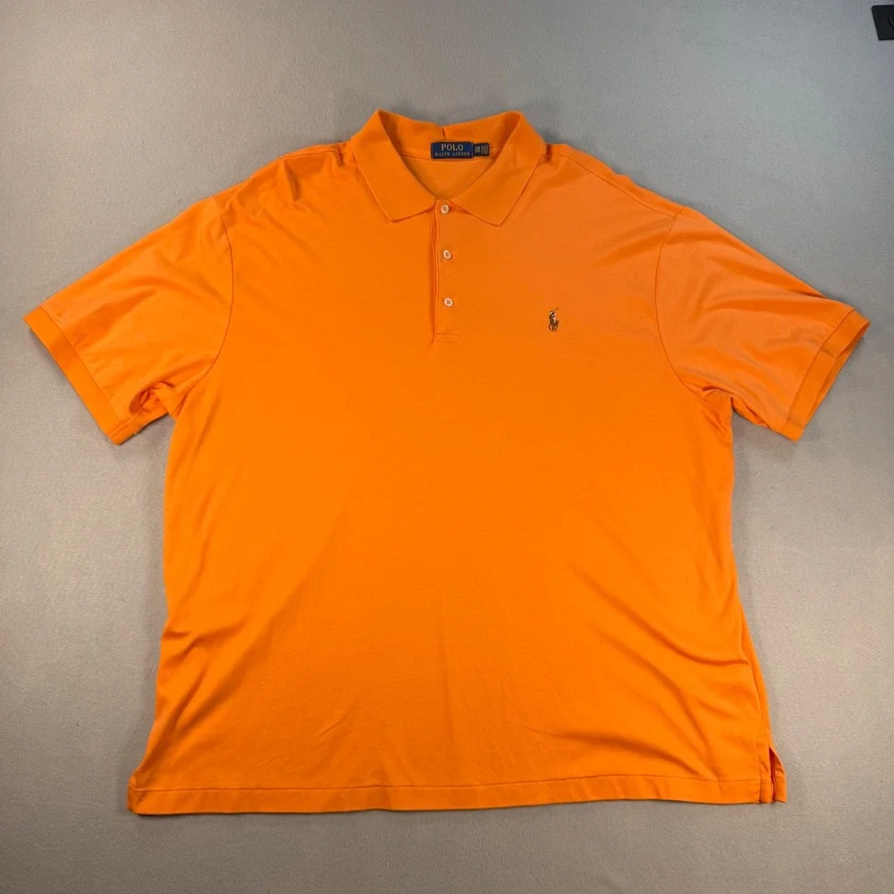 Polo Ralph Lauren Mens 2XB Orange Short Sleeve Cotton Polo Shirt Big & Tall
